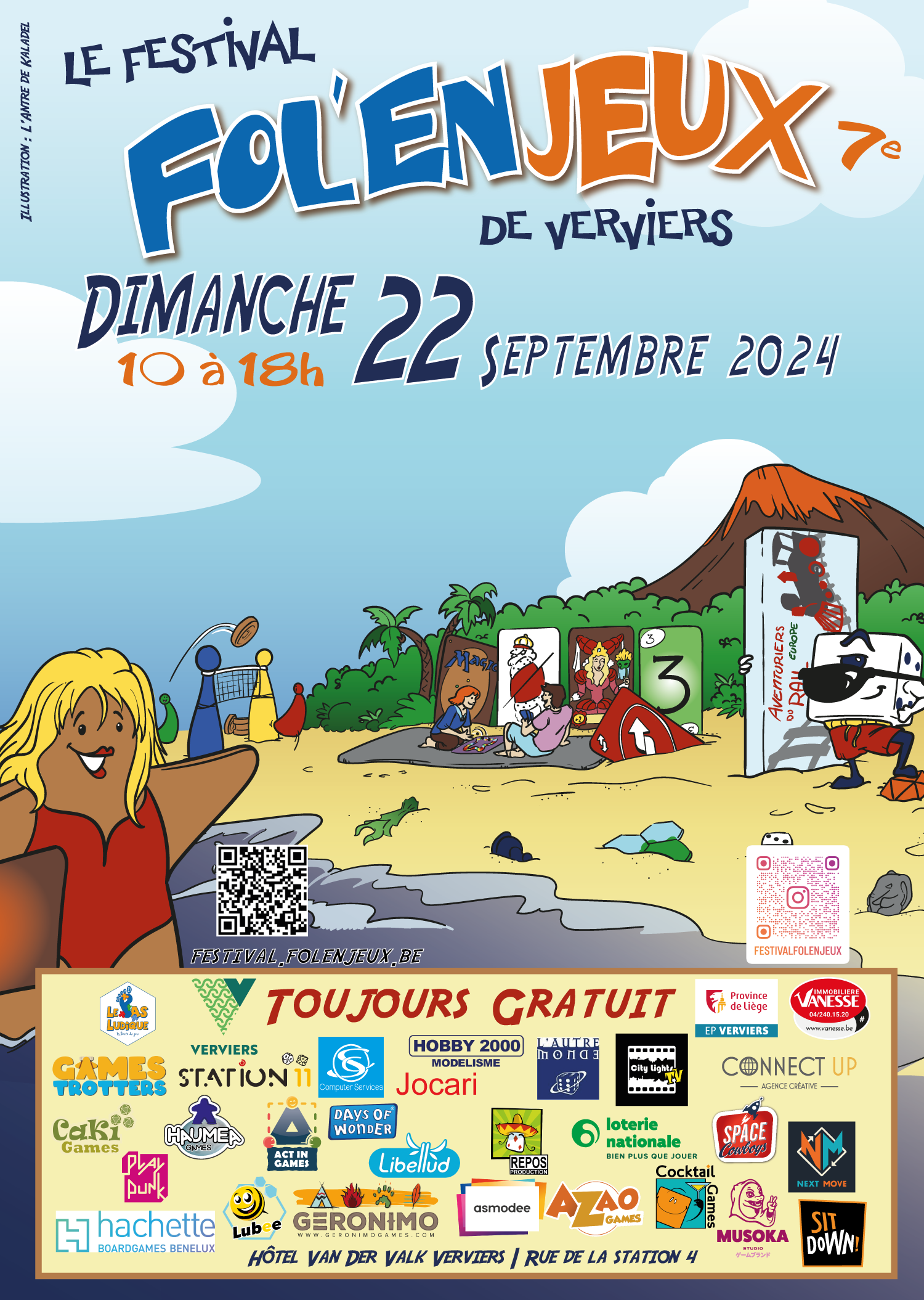 Affiche festival Folen jeux 2024 avec loterie